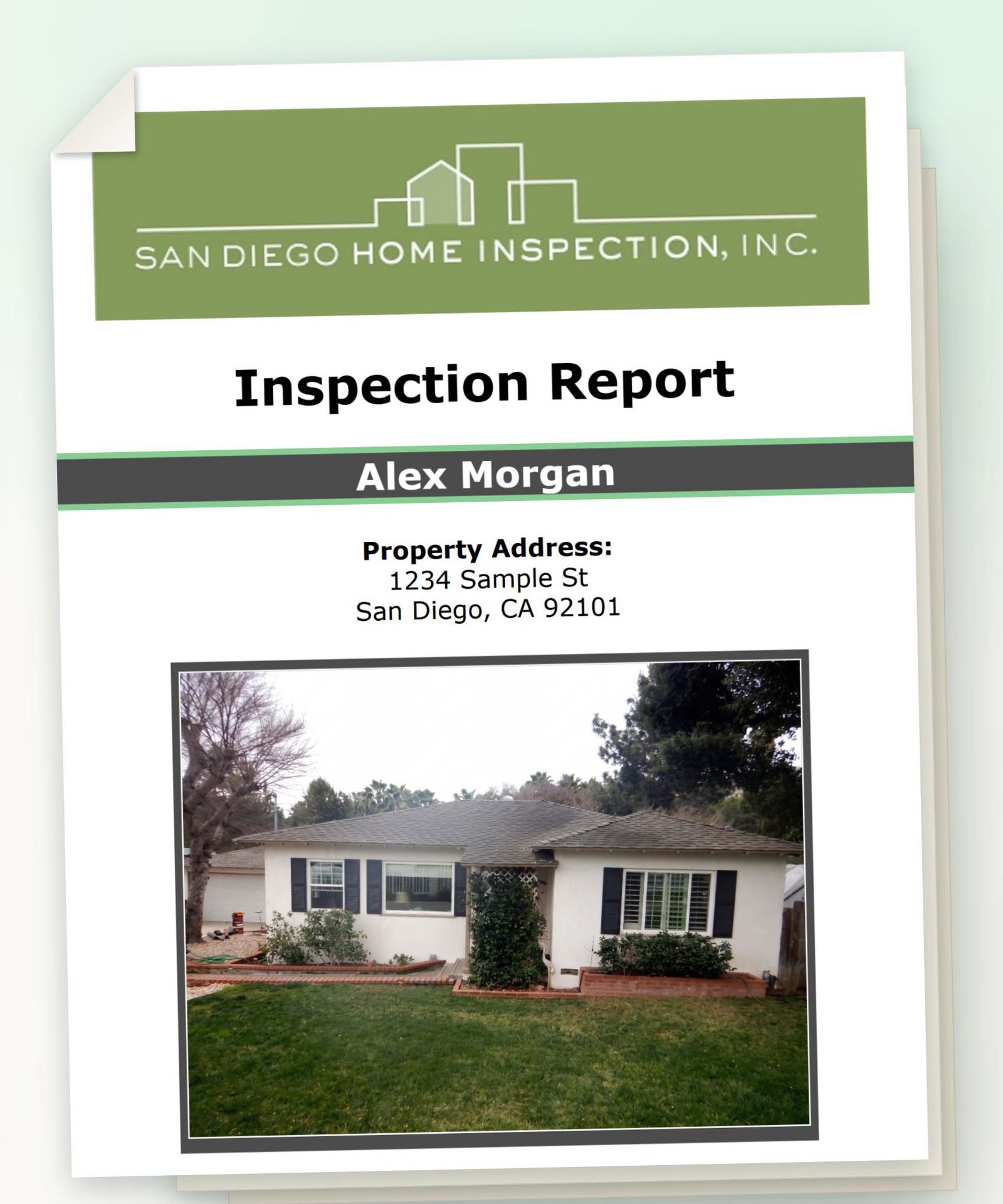 Sample inspection report cover