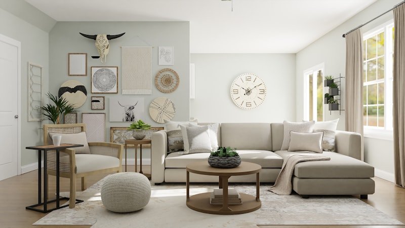 Professionally staged living room interior