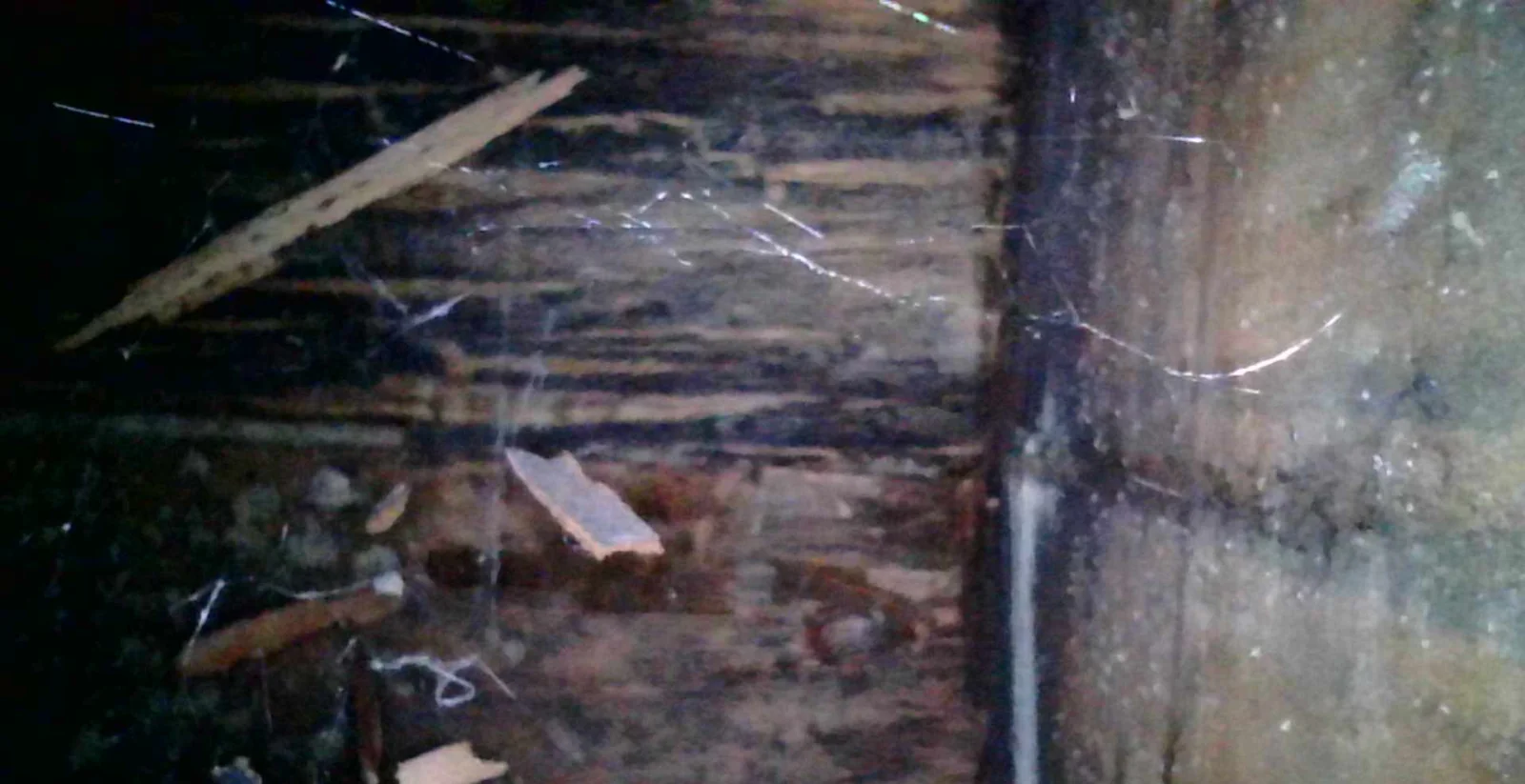 Inspection photo: deteriorated balcony wood framing