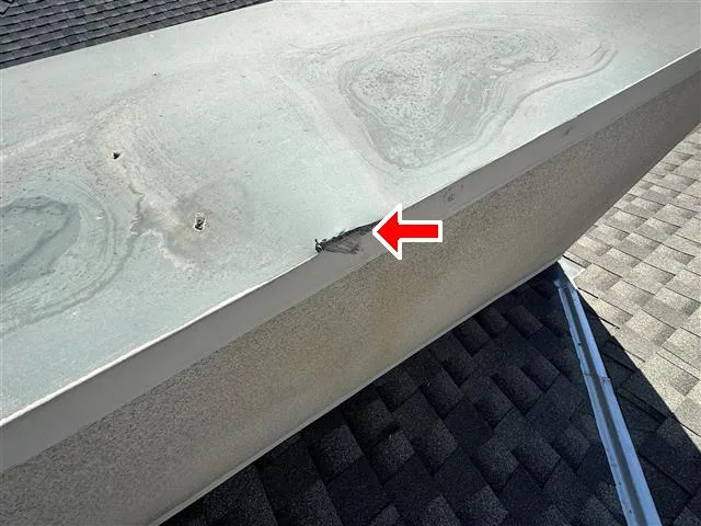 Inspection photo: parapet cap flashing