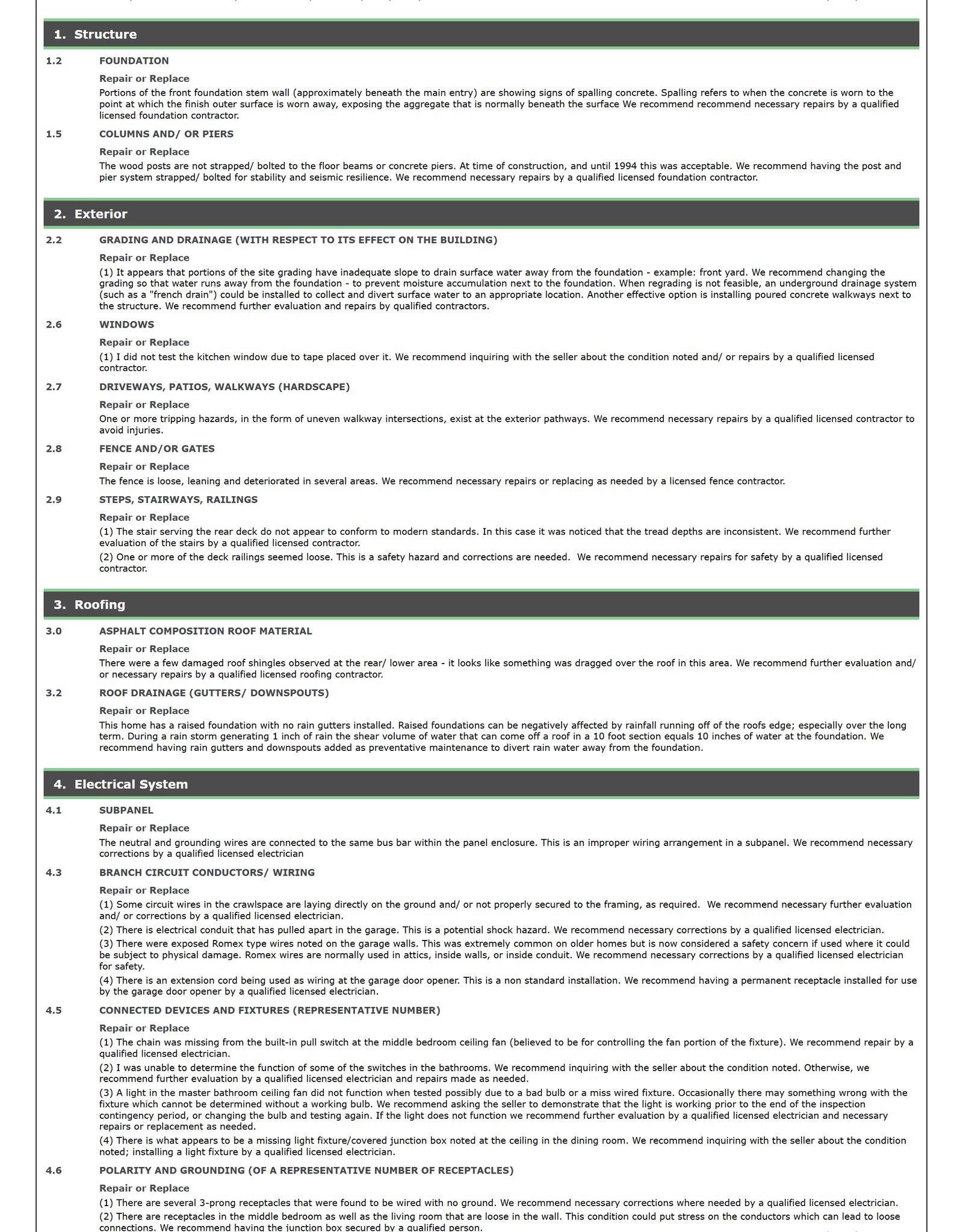 A findings page from a real report