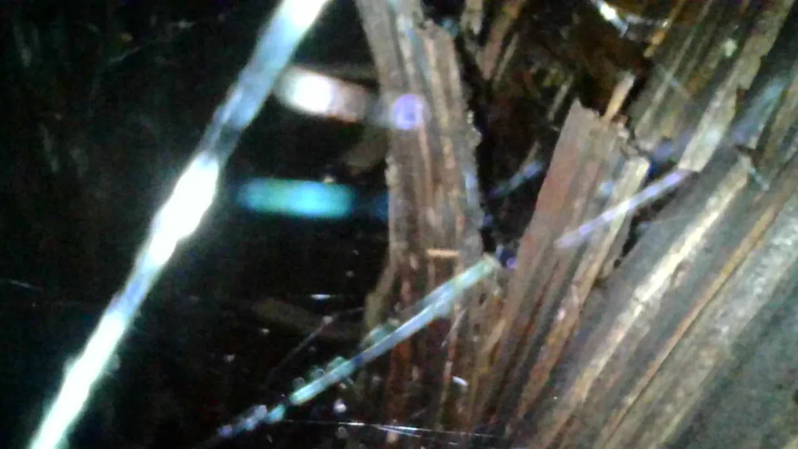 Inspection photo: concealed balcony framing deterioration