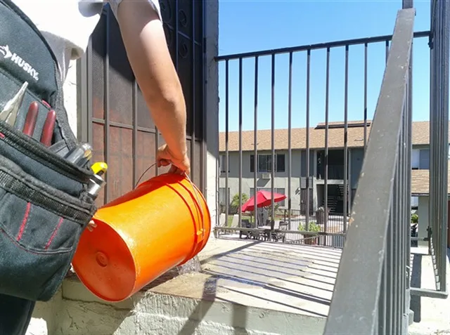 Inspection photo: walkway water test